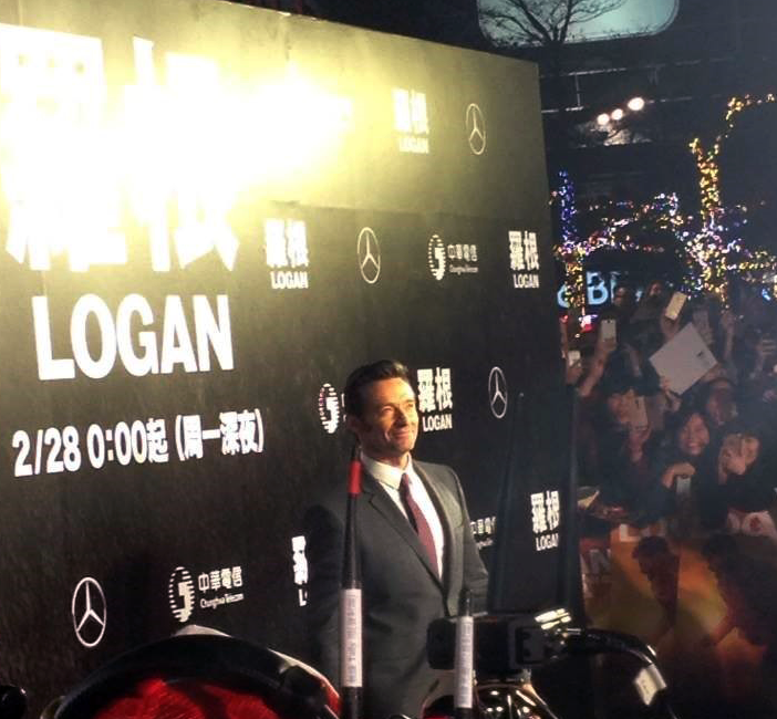 2017年休傑克曼至台灣宣傳電影「羅根」現場照（李正嵐攝影）