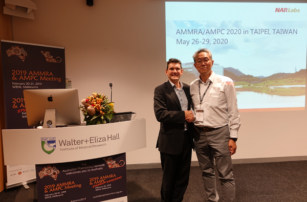 Presidency handover from Dr. Michael Dobbie (APN, Australia) to Dr. Leo CK Wang (NLAC, NARLabs, Taiwan) and announcement of 2020 AMMRA & AMPC Meeting. (Melbourne. Feb 21, 2019)