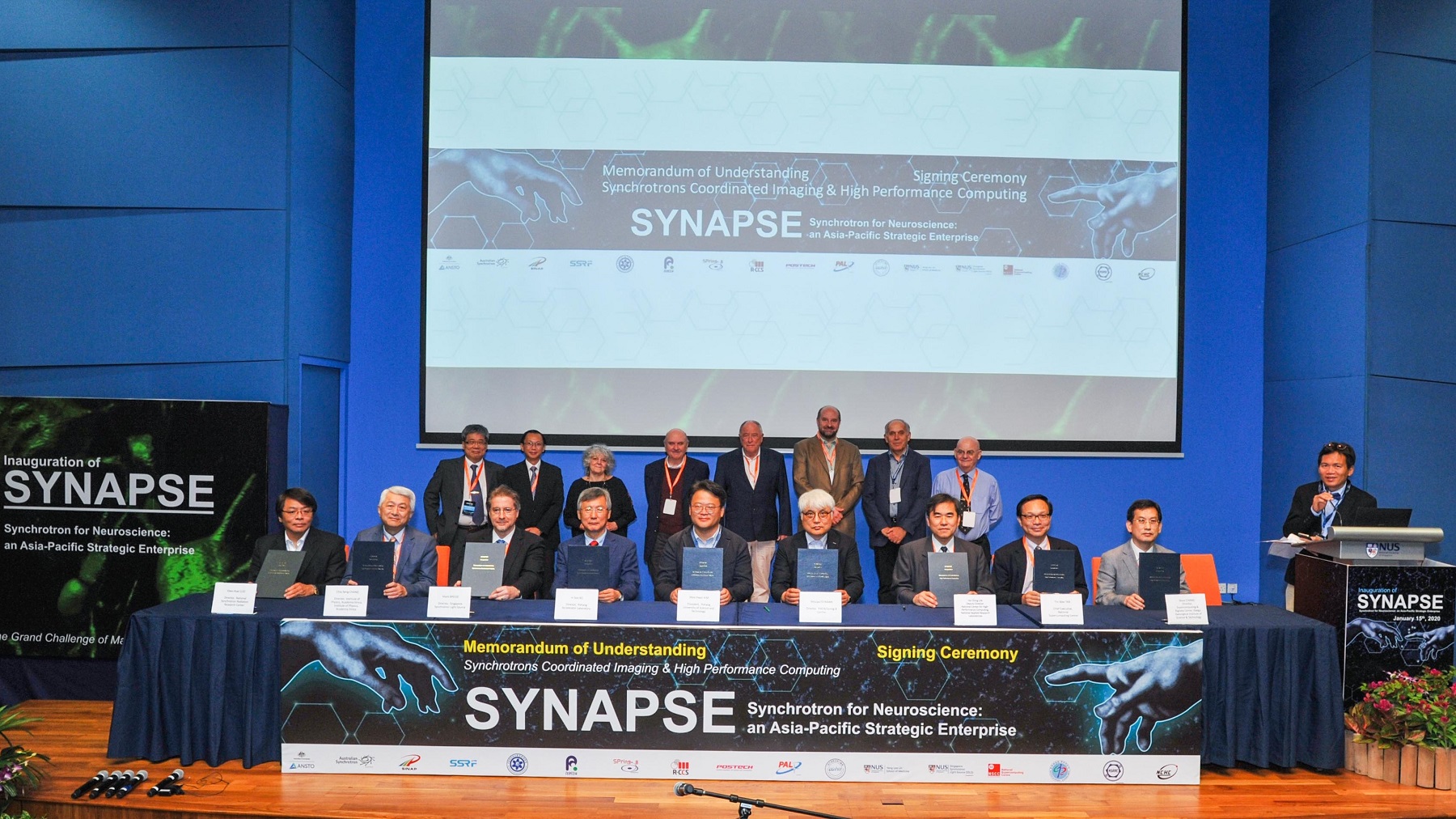 NCHC's partner, SYNAPSE (Synchrotrons for Neuroscience–An Asia Pacific Strategic Enterprise), attends six-nation signing of MOU on brain research.