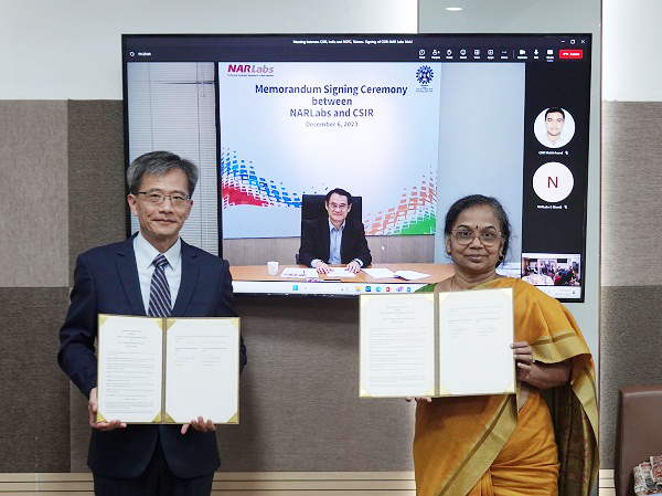 NARLabs signs a Memorandum of Understanding with the Council of Scientific and Industrial Research in India.